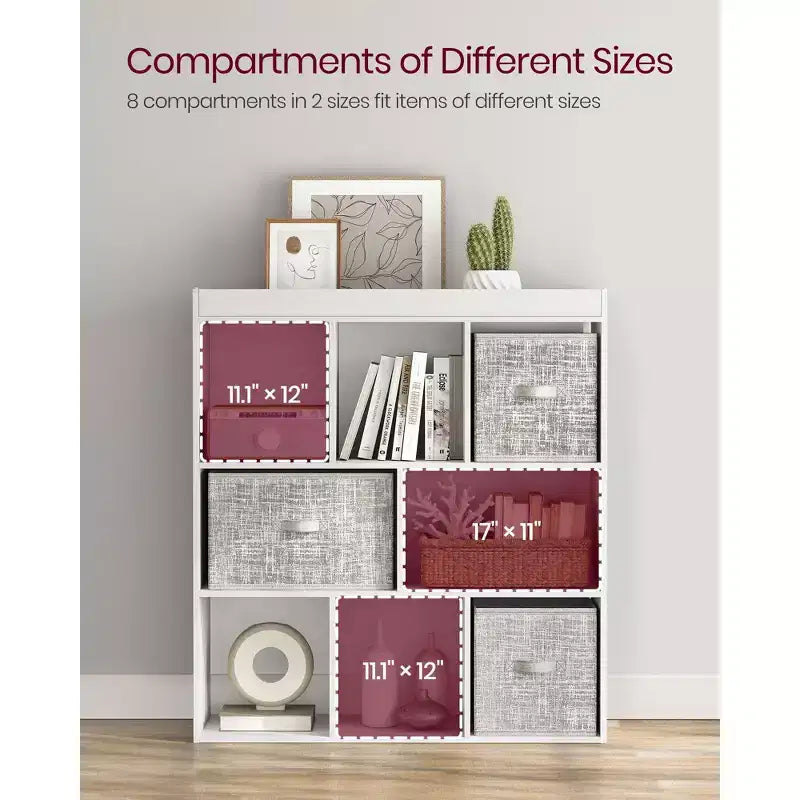 VASAGLE 8-Cube Bookcase Bookshelf Cube Storage Organizer Study Display Rack Storage Cabinet