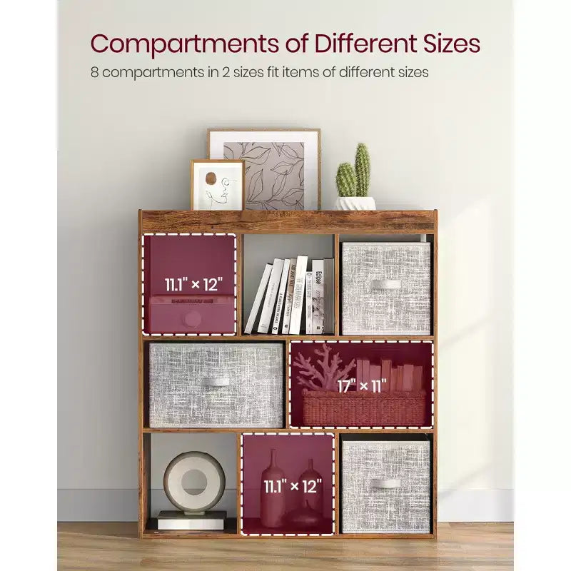 VASAGLE 8-Cube Bookcase Bookshelf Cube Storage Organizer Study Display Rack Storage Cabinet