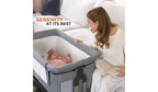 SereneLife 3-in-1 Portable Baby Crib - Adjustable Height, Removable Bassinet, and Swing Crib for Newborns & Toddlers