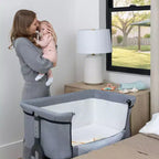 SereneLife 3-in-1 Portable Baby Crib - Adjustable Height, Removable Bassinet, and Swing Crib for Newborns & Toddlers