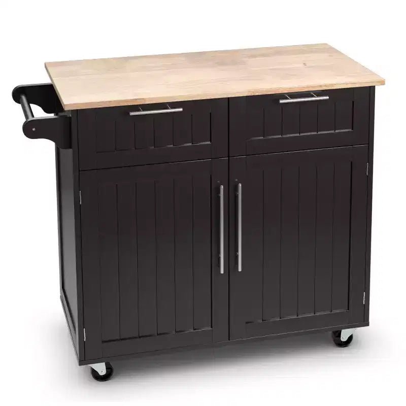 Costway Carrello da Cucina su Ruote, Isola, Carrello Portautensili con Armadietto per Carichi Pesanti