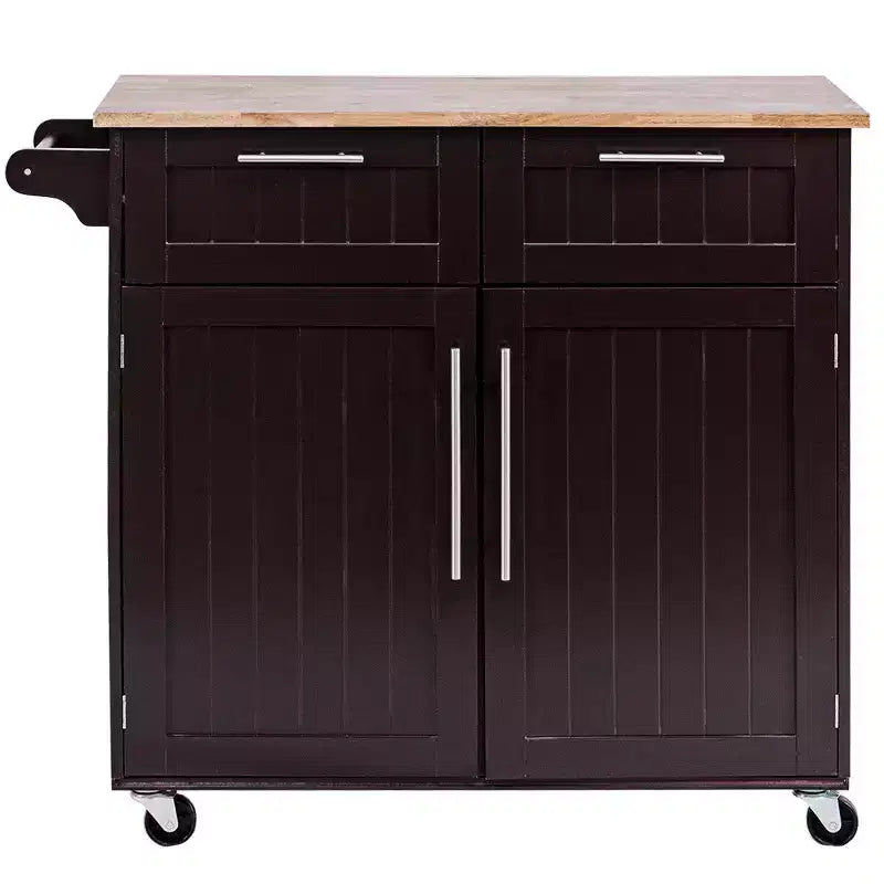 Costway Carrello da Cucina su Ruote, Isola, Carrello Portautensili con Armadietto per Carichi Pesanti