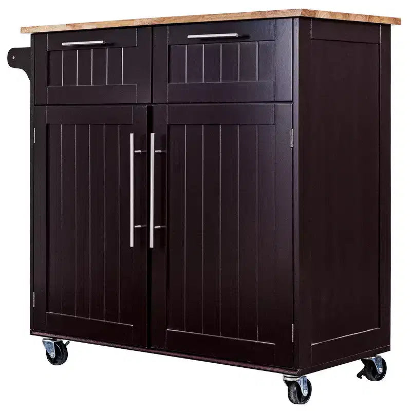 Costway Carrello da Cucina su Ruote, Isola, Carrello Portautensili con Armadietto per Carichi Pesanti