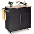 Costway Rolling Kitchen Cart Island Heavy Duty Storage Trolley Cabinet Utility
