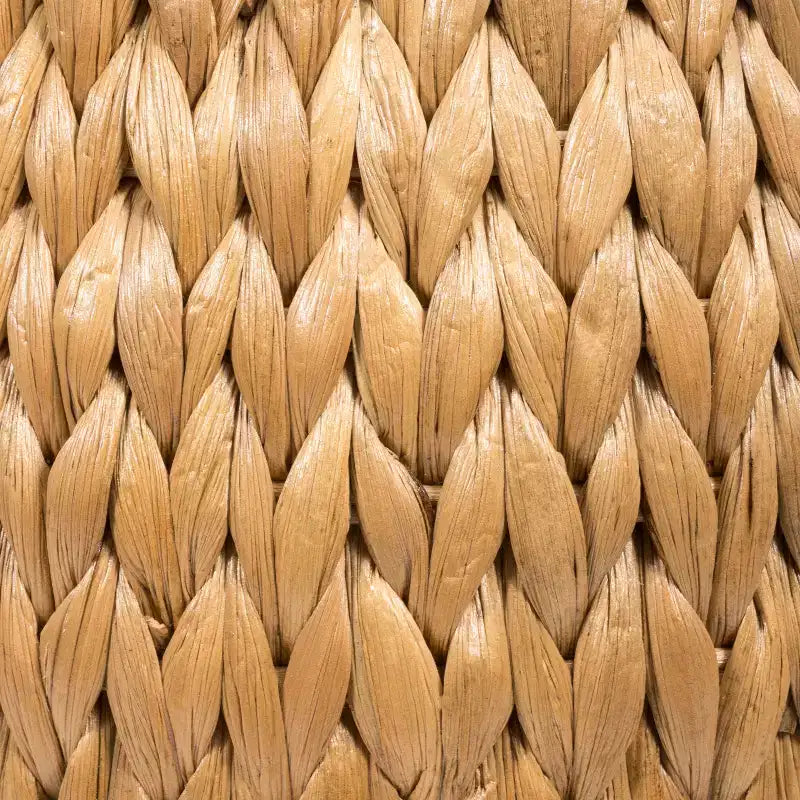 happimess Colt 17 Coastal Bohemian Handwoven Hyacinth Storage Stool with Lid, Natural