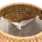 happimess Colt 17 Coastal Bohemian Handwoven Hyacinth Storage Stool with Lid, Natural