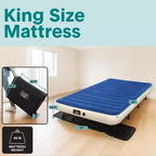 SereneLife EZ-Bed Inflatable Air Mattress with Frame - Luxury Self-Inflating Blow Up Guest Airbed Cot with Rolling Case