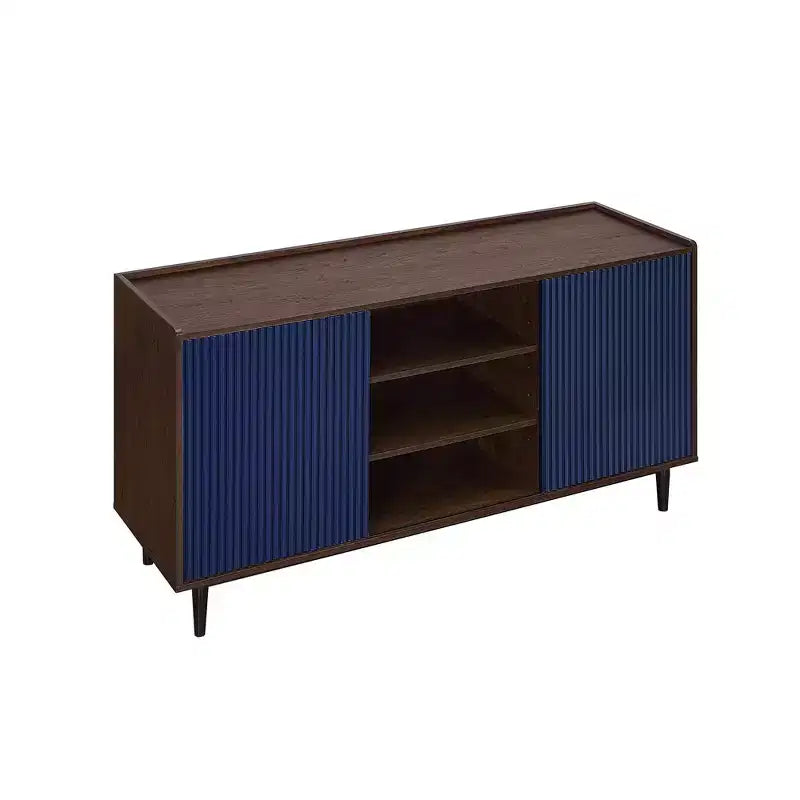 Duane 59.05 Modern 7 Shelf Ribbed Sideboard - Manhattan Comfort