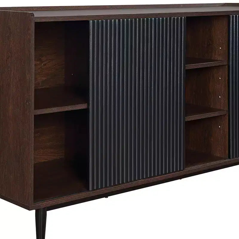Duane 59.05 Modern 7 Shelf Ribbed Sideboard - Manhattan Comfort
