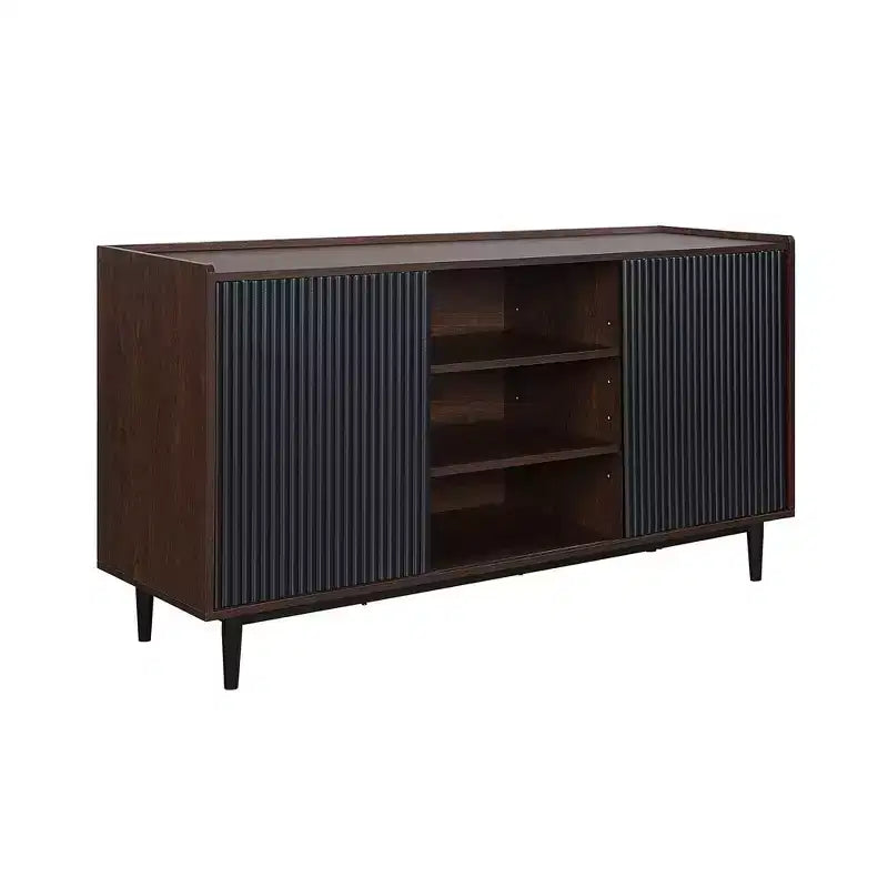 Duane 59.05 Modern 7 Shelf Ribbed Sideboard - Manhattan Comfort