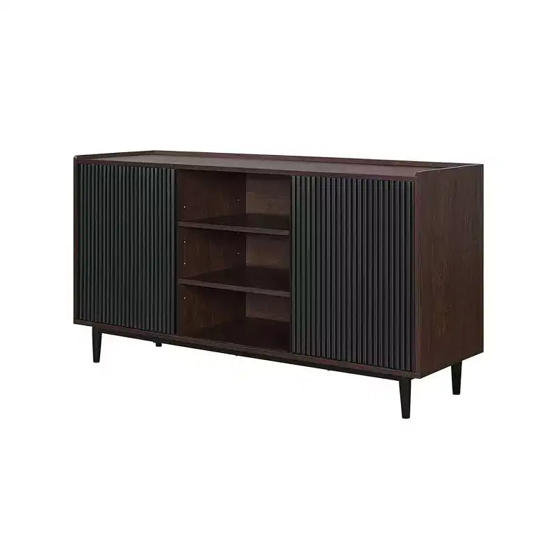 Duane 59.05 Modern 7 Shelf Ribbed Sideboard - Manhattan Comfort
