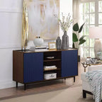 Duane 59.05 Modern 7 Shelf Ribbed Sideboard - Manhattan Comfort