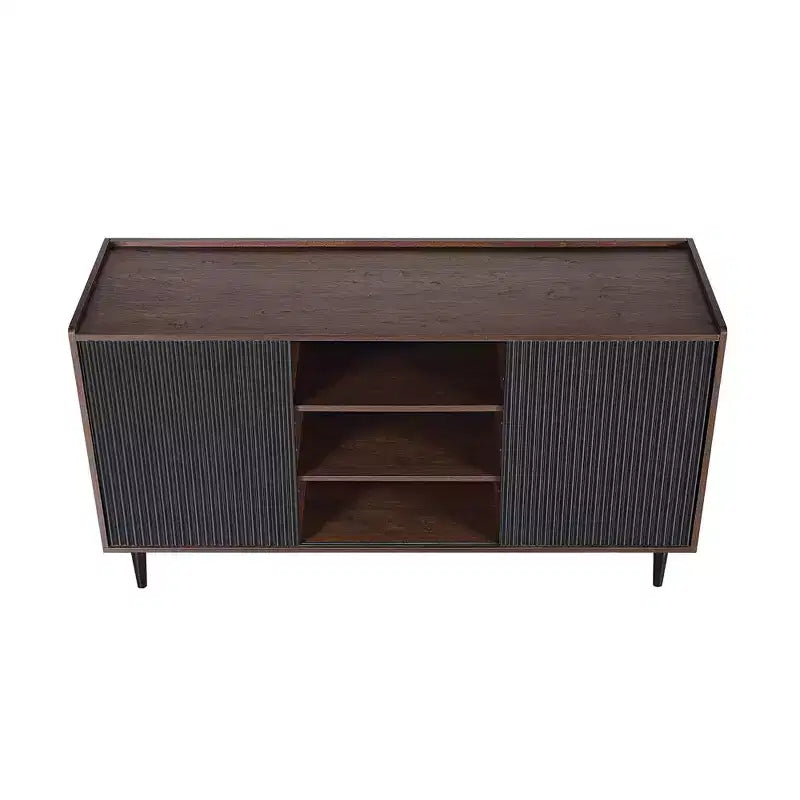 Duane 59.05 Modern 7 Shelf Ribbed Sideboard - Manhattan Comfort