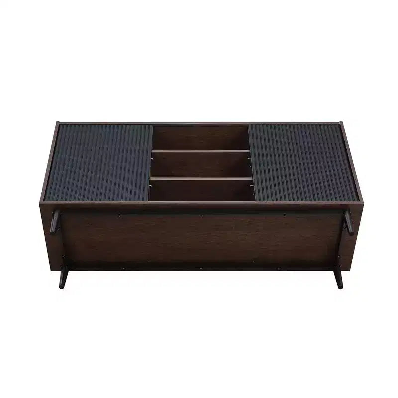Duane 59.05 Modern 7 Shelf Ribbed Sideboard - Manhattan Comfort