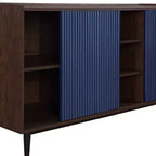 Duane 59.05 Modern 7 Shelf Ribbed Sideboard - Manhattan Comfort