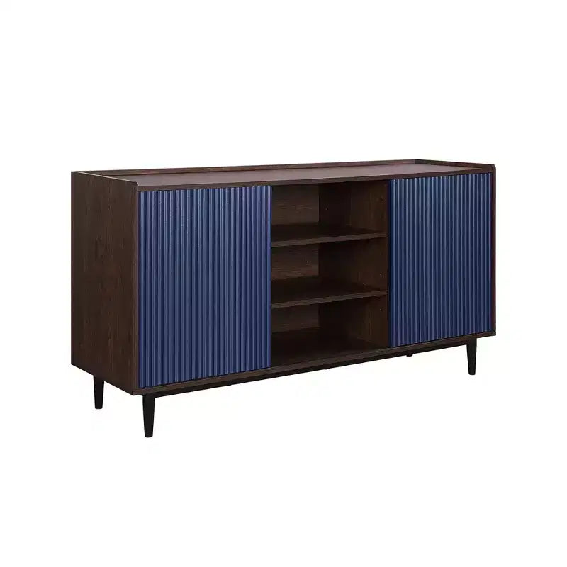 Duane 59.05 Modern 7 Shelf Ribbed Sideboard - Manhattan Comfort