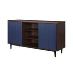 Duane 59.05 Modern 7 Shelf Ribbed Sideboard - Manhattan Comfort