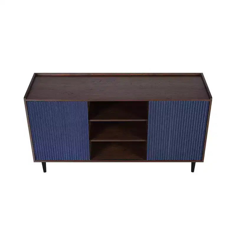 Duane 59.05 Modern 7 Shelf Ribbed Sideboard - Manhattan Comfort