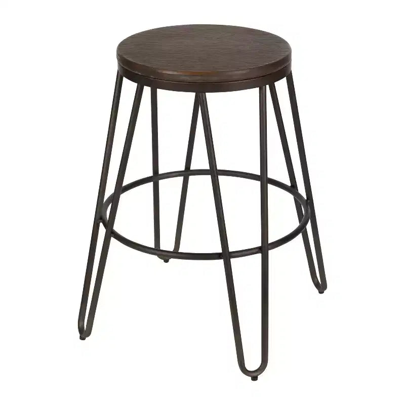 Kate and Laurel Tully Wood and Metal Bar Stools, 4 Pack