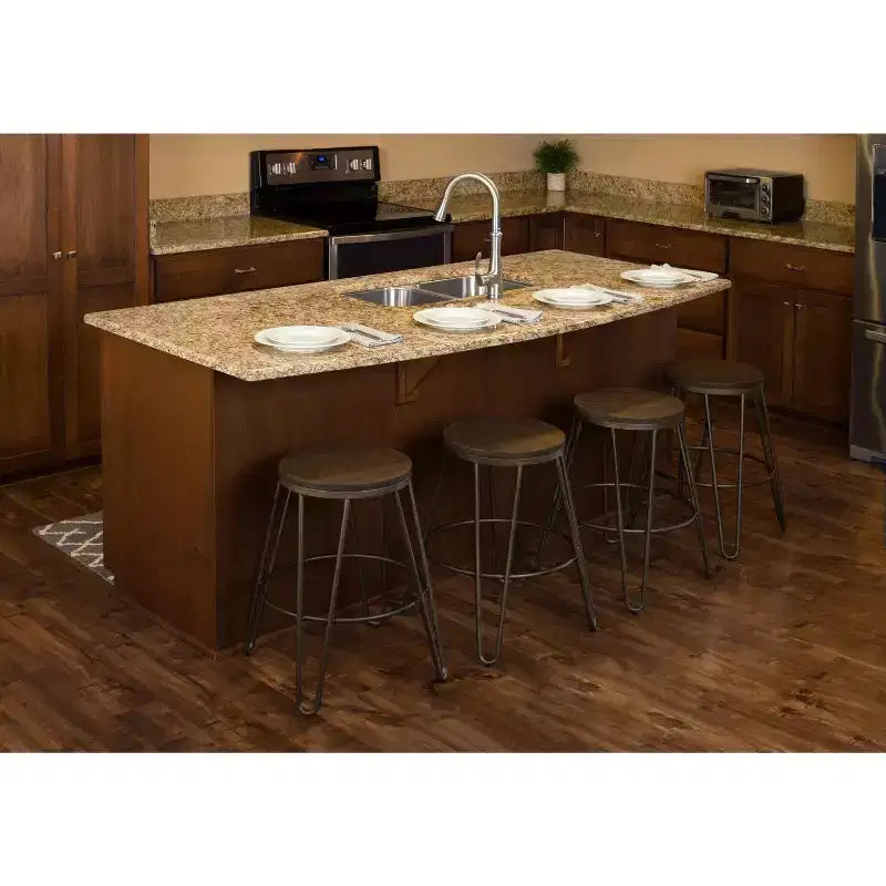 Kate and Laurel Tully Wood and Metal Bar Stools, 4 Pack