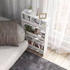 Costway 4-Tier Slim Storage Cart with Open Shelves Rolling Kitchen Cart on Wheels Narrow Black/Grey/White