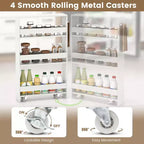 Costway 4-Tier Slim Storage Cart with Open Shelves Rolling Kitchen Cart on Wheels Narrow Black/Grey/White
