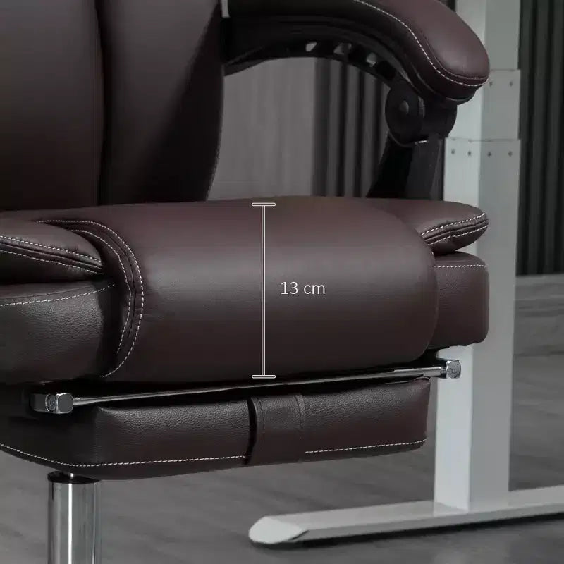 Vinsetto Massage Office Chair with Heat, Adjustable Height and Footrest, PU Leather Comfy Computer Desk Chair