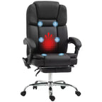 Vinsetto Massage Office Chair with Heat, Adjustable Height and Footrest, PU Leather Comfy Computer Desk Chair