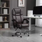 Vinsetto Massage Office Chair with Heat, Adjustable Height and Footrest, PU Leather Comfy Computer Desk Chair