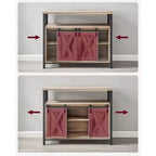 VASAGLE Buffet Cabinet, Storage Cabinet, Sideboard with 2 Sliding Barn Doors, Adjustable Shelves