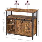 VASAGLE Buffet Cabinet, Storage Cabinet, Sideboard with 2 Sliding Barn Doors, Adjustable Shelves