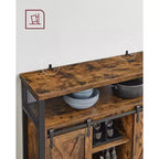 VASAGLE Buffet Cabinet, Storage Cabinet, Sideboard with 2 Sliding Barn Doors, Adjustable Shelves