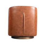 Emma and Oliver Club Style Barrel Accent Chair with 360 Degree Swivel Base and Sloped Armrests