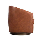 Emma and Oliver Club Style Barrel Accent Chair with 360 Degree Swivel Base and Sloped Armrests