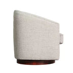 Emma and Oliver Club Style Barrel Accent Chair with 360 Degree Swivel Base and Sloped Armrests