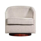 Emma and Oliver Club Style Barrel Accent Chair with 360 Degree Swivel Base and Sloped Armrests