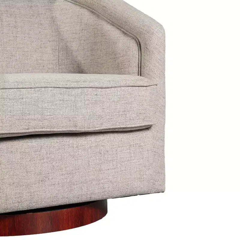 Emma and Oliver Club Style Barrel Accent Chair with 360 Degree Swivel Base and Sloped Armrests