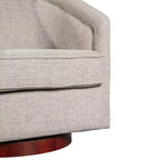 Emma and Oliver Club Style Barrel Accent Chair with 360 Degree Swivel Base and Sloped Armrests