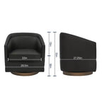 Emma and Oliver Club Style Barrel Accent Chair with 360 Degree Swivel Base and Sloped Armrests