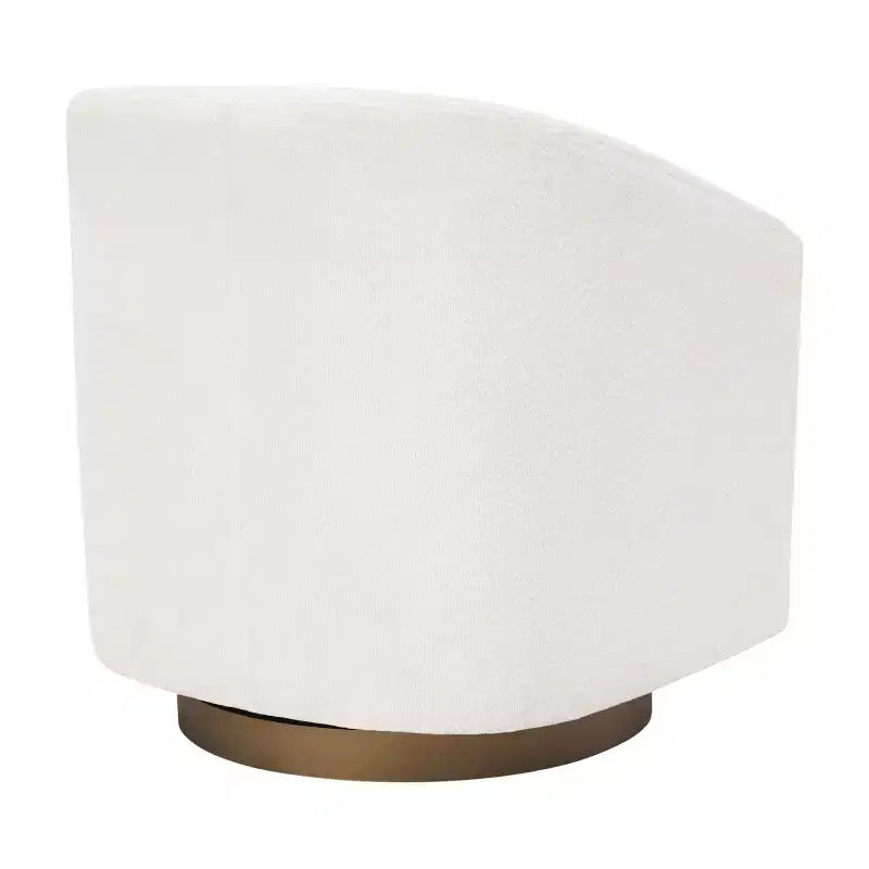 Emma and Oliver Club Style Barrel Accent Chair with 360 Degree Swivel Base and Sloped Armrests