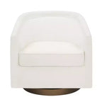 Emma and Oliver Club Style Barrel Accent Chair with 360 Degree Swivel Base and Sloped Armrests
