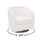 Emma and Oliver Club Style Barrel Accent Chair with 360 Degree Swivel Base and Sloped Armrests