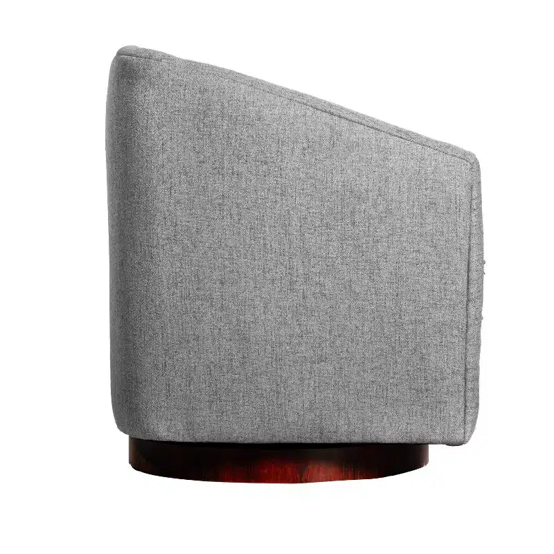 Emma and Oliver Club Style Barrel Accent Chair with 360 Degree Swivel Base and Sloped Armrests