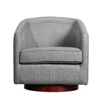 Emma and Oliver Club Style Barrel Accent Chair with 360 Degree Swivel Base and Sloped Armrests