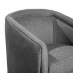 Emma and Oliver Club Style Barrel Accent Chair with 360 Degree Swivel Base and Sloped Armrests