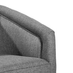Emma and Oliver Club Style Barrel Accent Chair with 360 Degree Swivel Base and Sloped Armrests