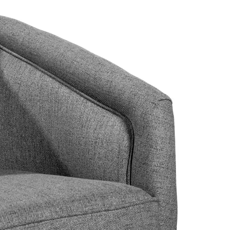 Emma and Oliver Club Style Barrel Accent Chair with 360 Degree Swivel Base and Sloped Armrests