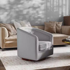 Emma and Oliver Club Style Barrel Accent Chair with 360 Degree Swivel Base and Sloped Armrests