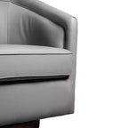 Emma and Oliver Club Style Barrel Accent Chair with 360 Degree Swivel Base and Sloped Armrests
