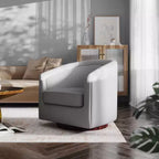 Emma and Oliver Club Style Barrel Accent Chair with 360 Degree Swivel Base and Sloped Armrests
